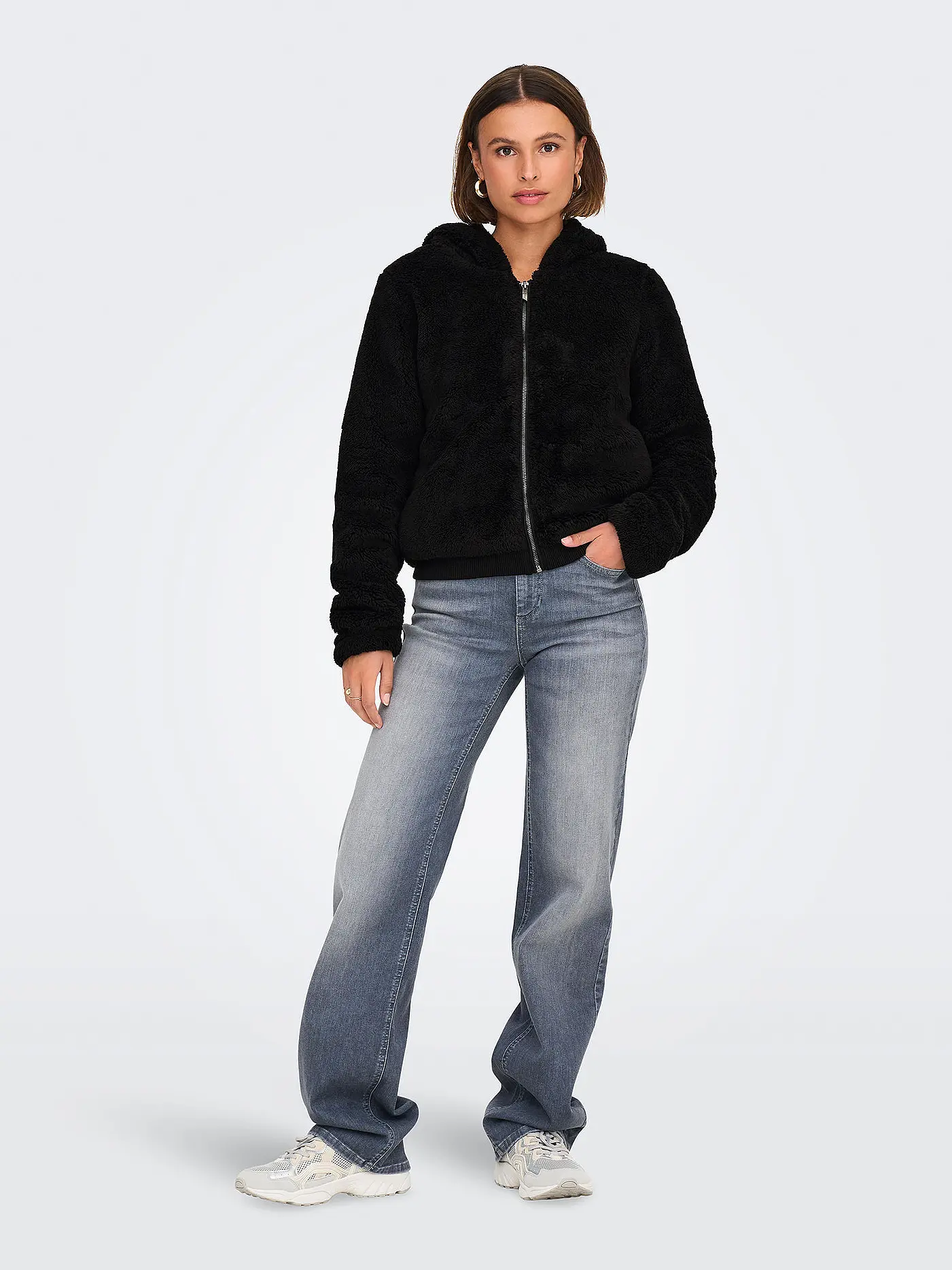 ONLY | Jacke in Felloptik ONLNEWANNA | schwarz